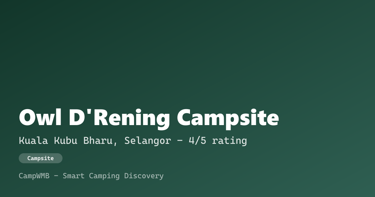 Visual sementara Owl D'Rening Campsite