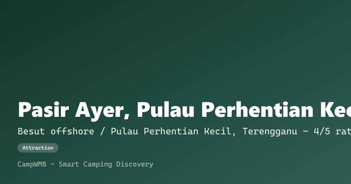 Visual sementara Pasir Ayer, Pulau Perhentian Kecil