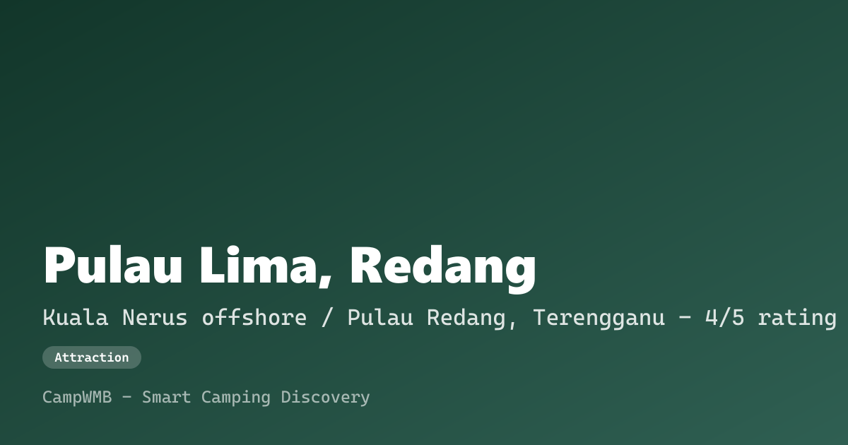Visual sementara Pulau Lima, Redang