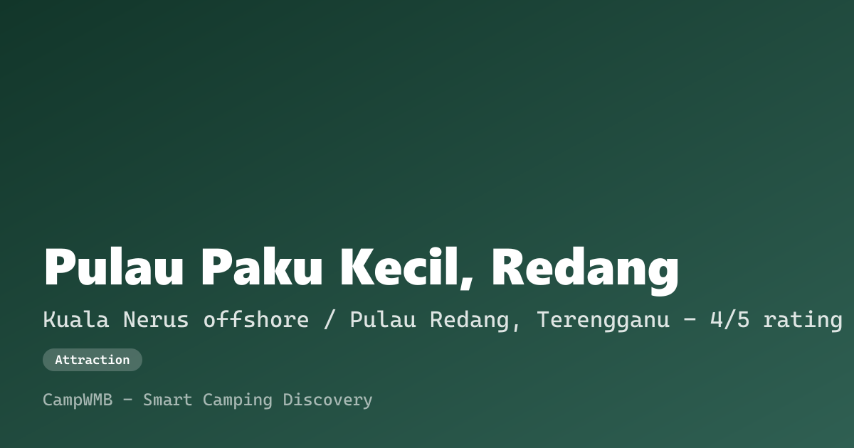 Visual sementara Pulau Paku Kecil, Redang
