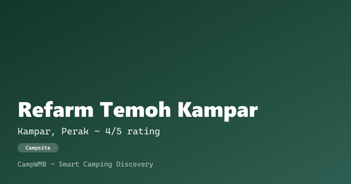Visual sementara Refarm Temoh Kampar