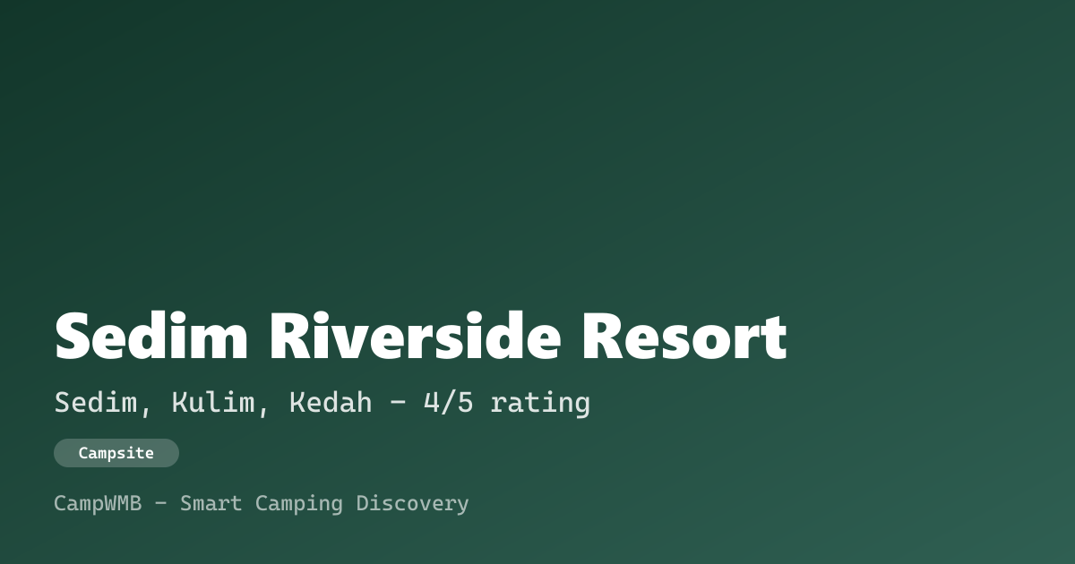Visual sementara Sedim Riverside Resort