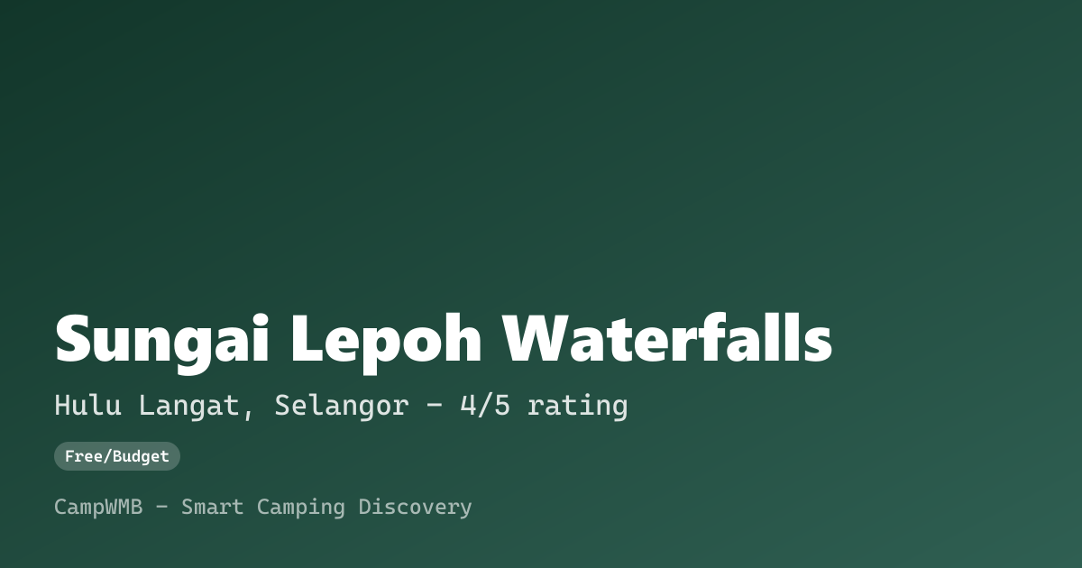 Visual sementara Sungai Lepoh Waterfalls