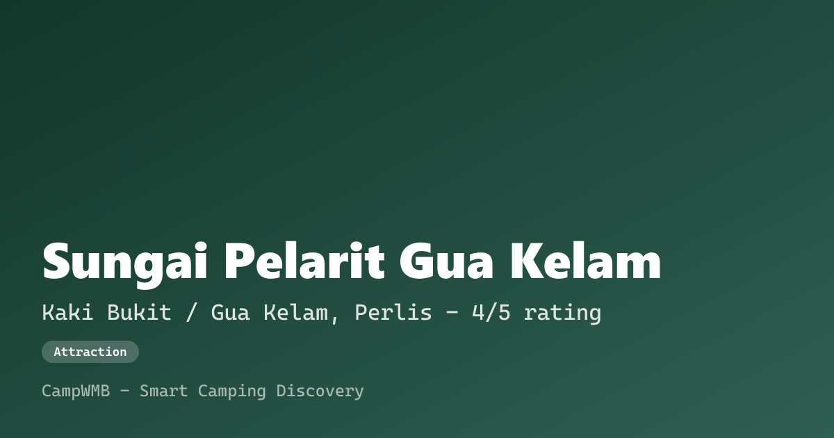 Visual sementara Sungai Pelarit Gua Kelam