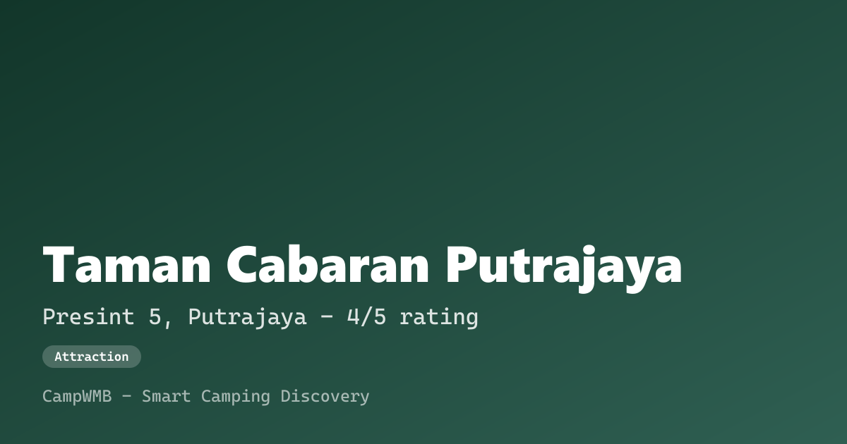 Visual sementara Taman Cabaran Putrajaya