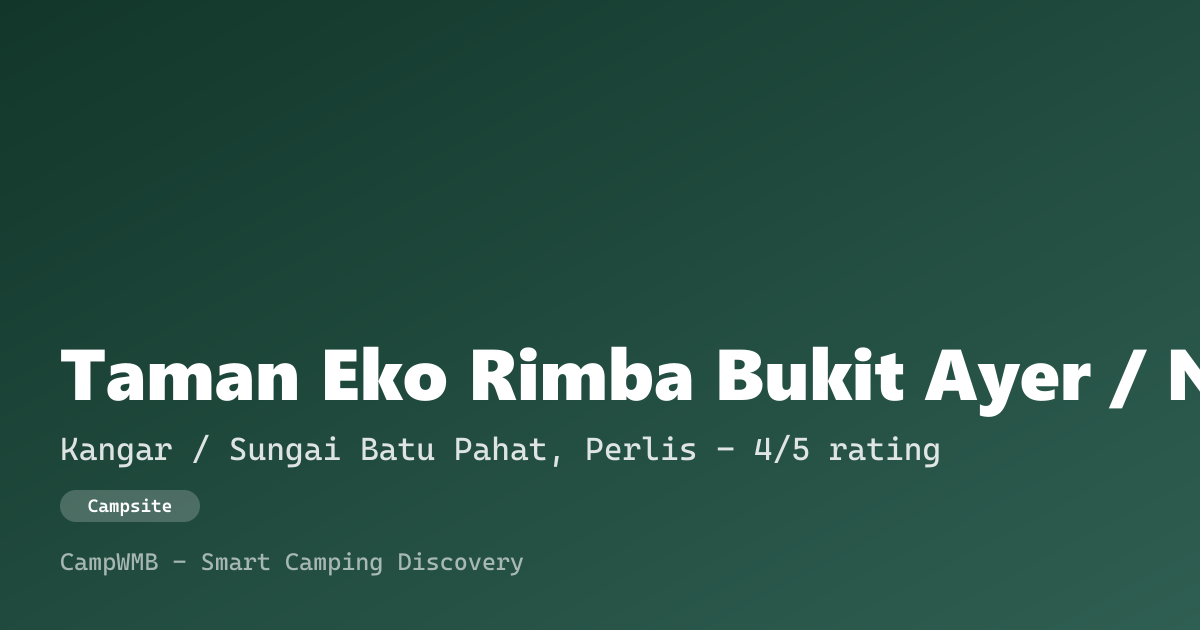 Visual sementara Taman Eko Rimba Bukit Ayer / Nakawan Basecamp