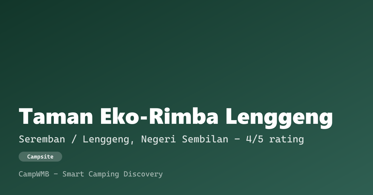 Visual sementara Taman Eko-Rimba Lenggeng