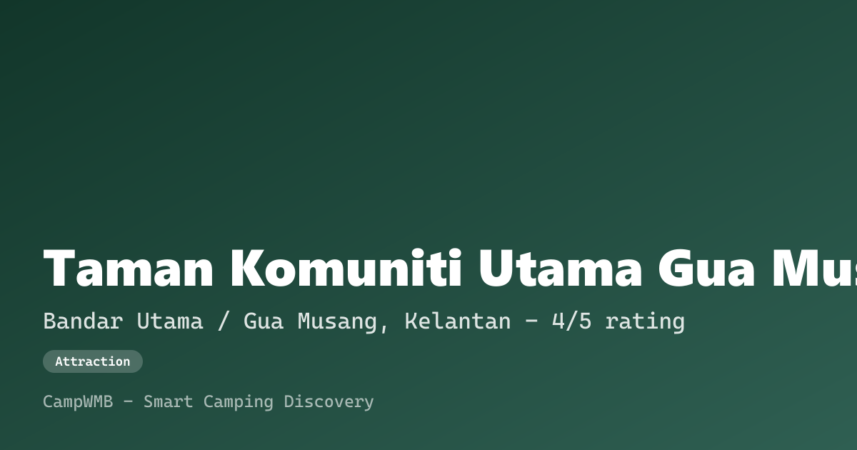Visual sementara Taman Komuniti Utama Gua Musang
