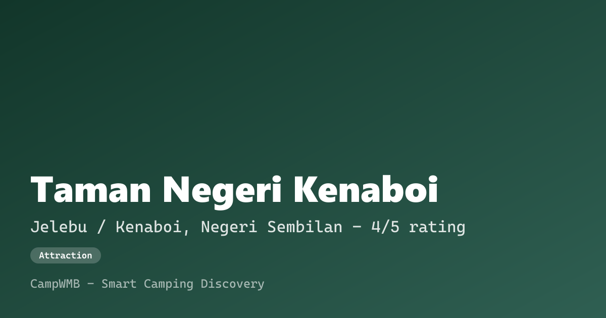 Visual sementara Taman Negeri Kenaboi