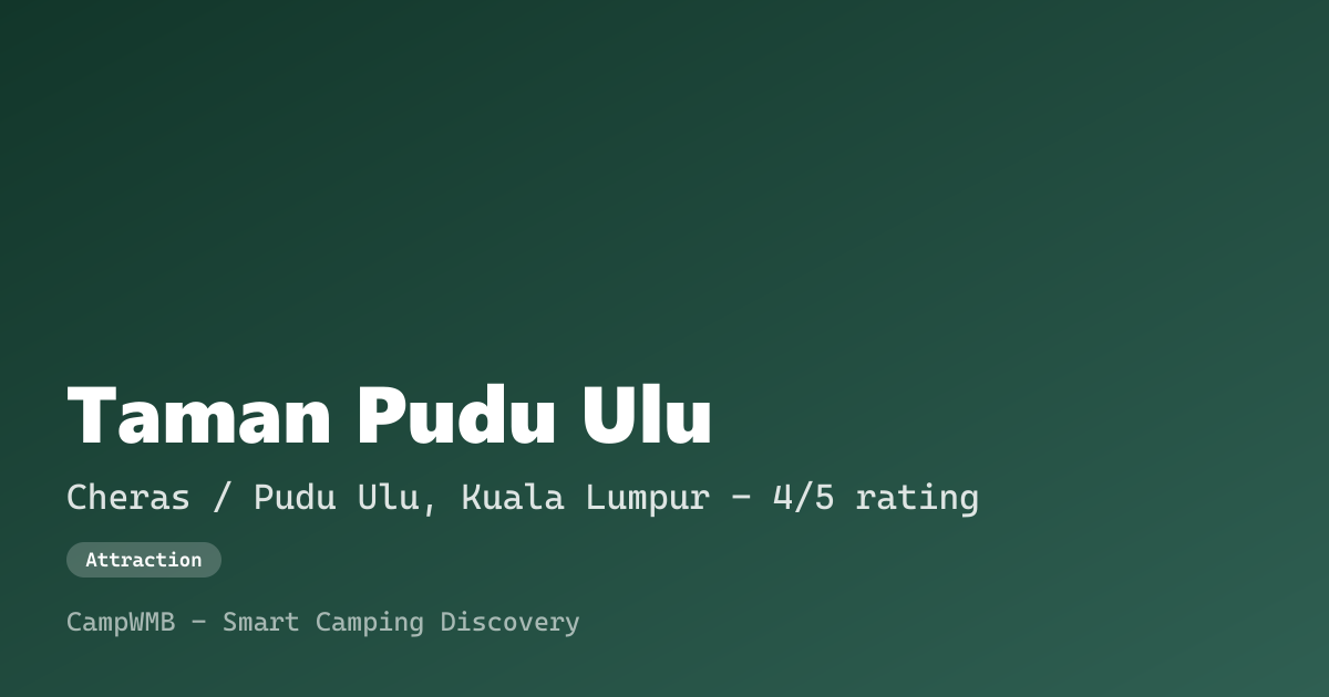Visual sementara Taman Pudu Ulu