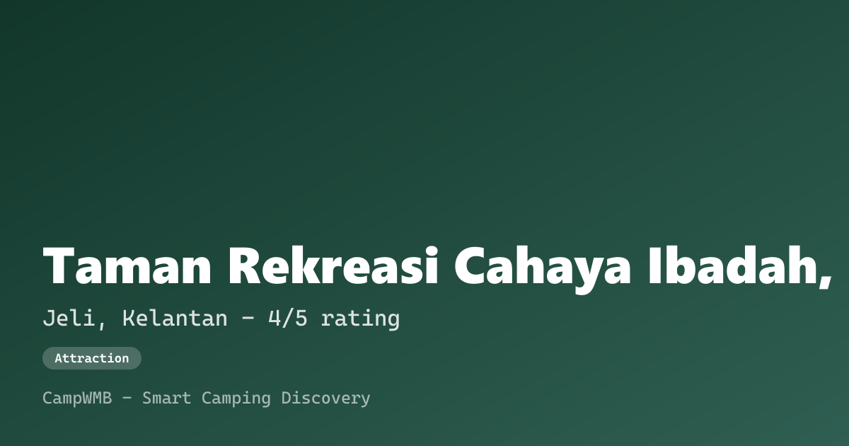 Visual sementara Taman Rekreasi Cahaya Ibadah, Gunung Reng
