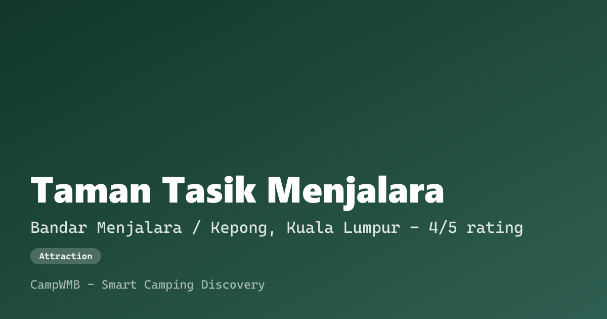 Visual sementara Taman Tasik Menjalara