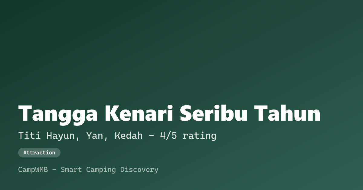 Visual sementara Tangga Kenari Seribu Tahun