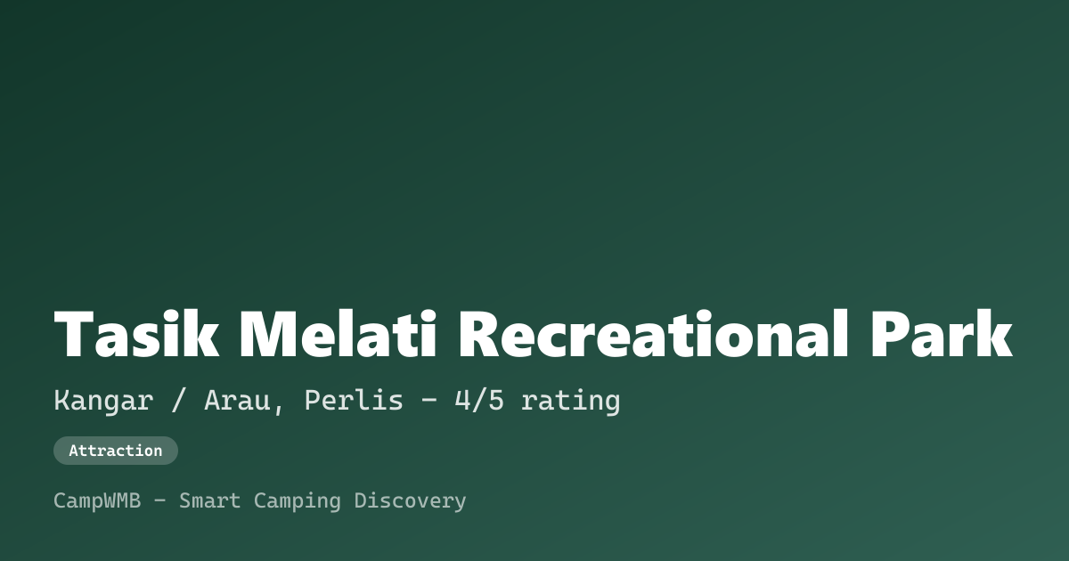Visual sementara Tasik Melati Recreational Park
