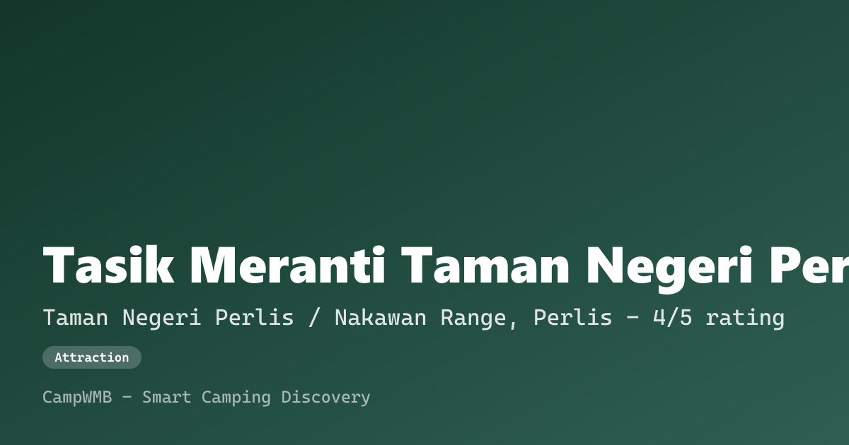 Visual sementara Tasik Meranti Taman Negeri Perlis