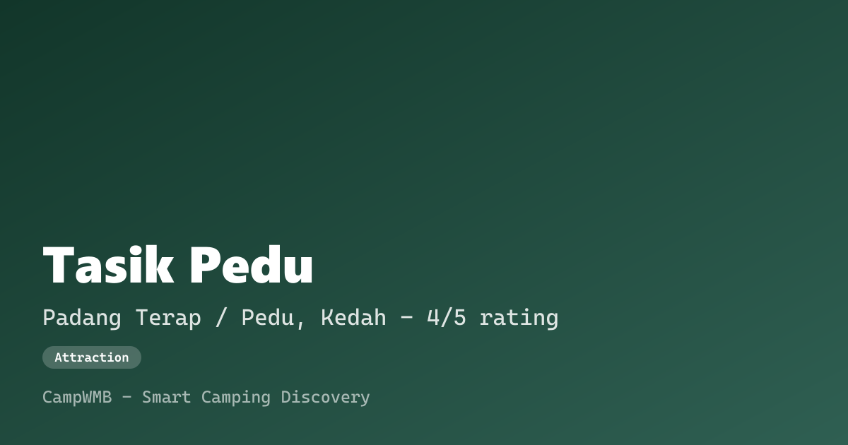 Visual sementara Tasik Pedu