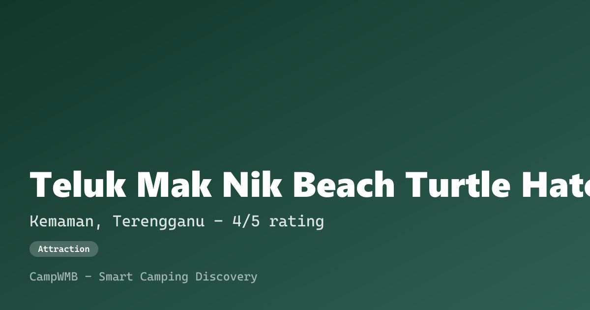 Visual sementara Teluk Mak Nik Beach Turtle Hatchery Sites