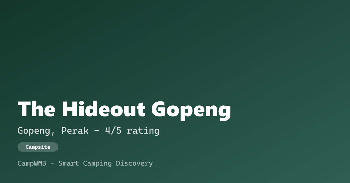 Visual sementara The Hideout Gopeng