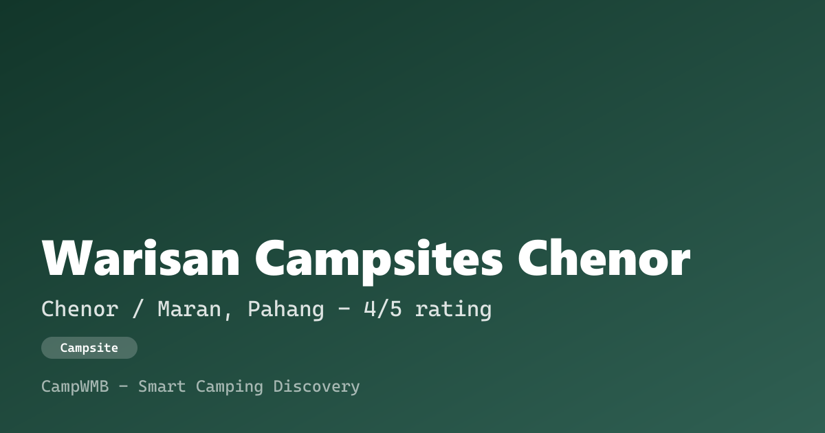 Visual sementara Warisan Campsites Chenor
