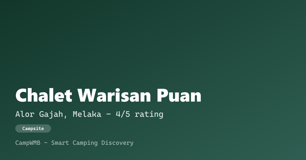 Visual sementara Chalet Warisan Puan